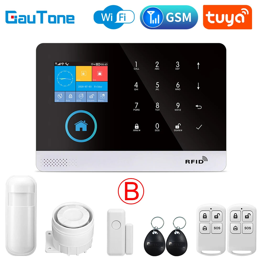 PG103 Alarm System for Home Burglar Security 433Mhz 2G Wifi GSM Alarm Wireless Tuya Smart House App Control