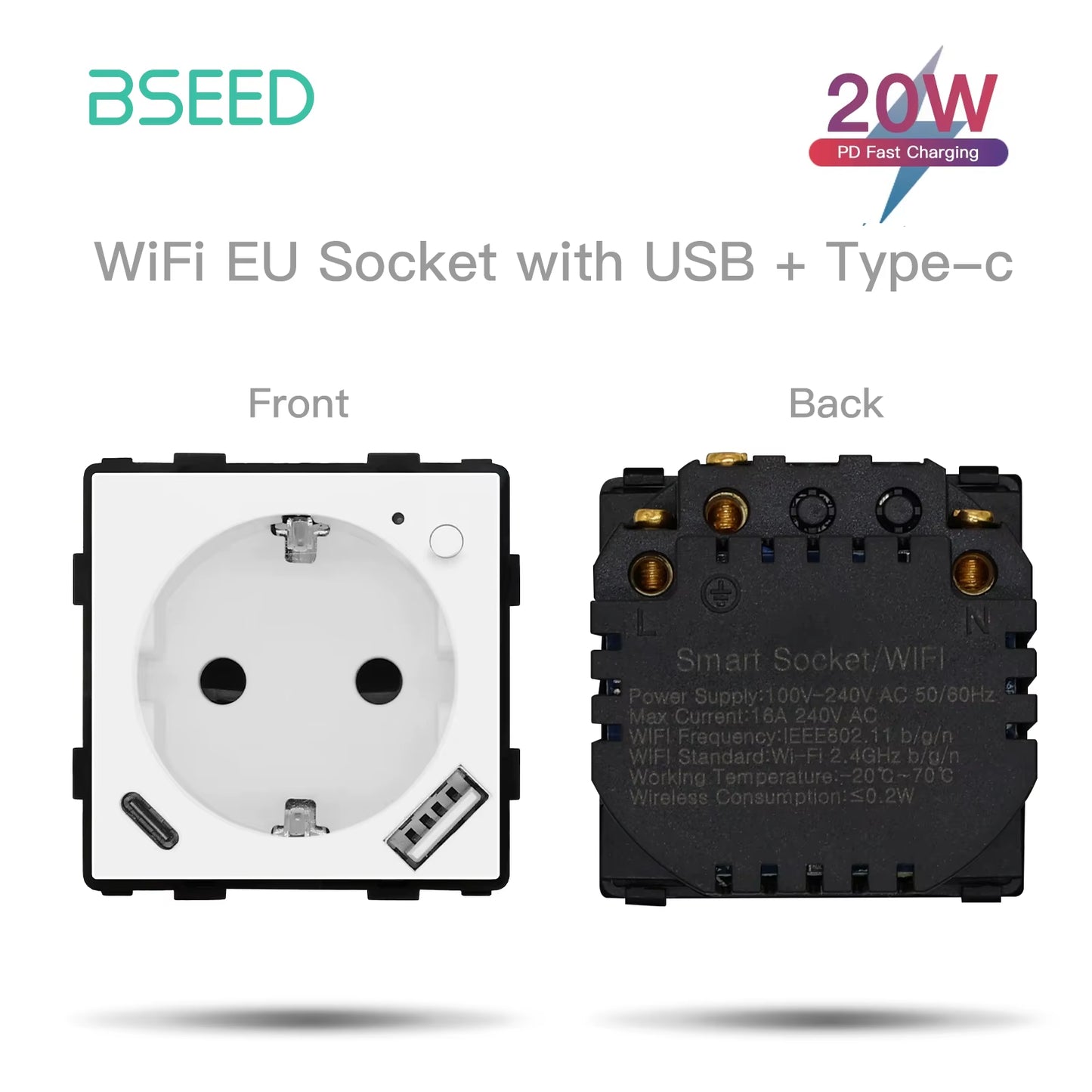 EU Standard Wifi Socket Smart Plug Function Part Only Power Monitor Timing Smart Home Alexa Voice Control Bule Backlight