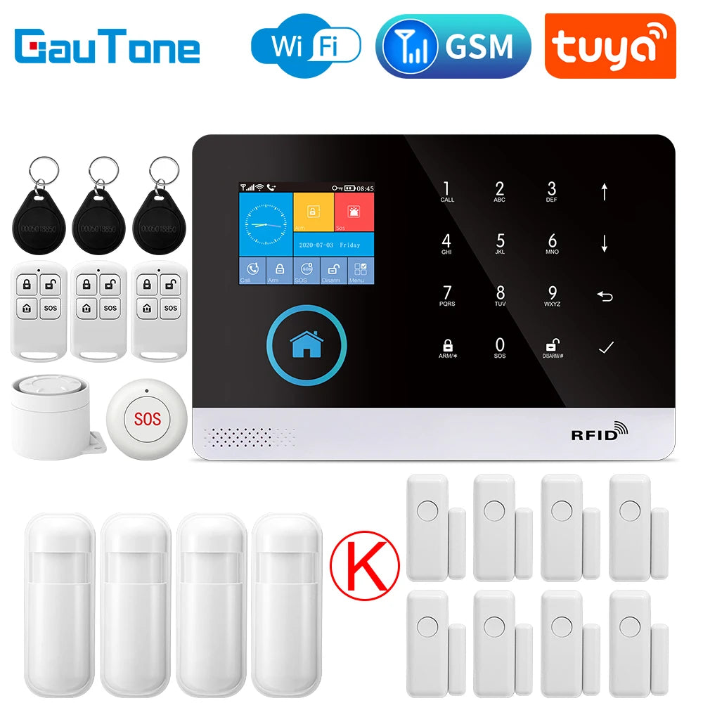PG103 Alarm System for Home Burglar Security 433Mhz 2G Wifi GSM Alarm Wireless Tuya Smart House App Control
