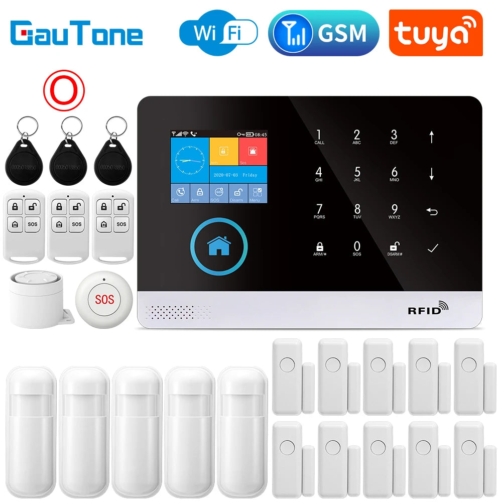 PG103 Alarm System for Home Burglar Security 433Mhz 2G Wifi GSM Alarm Wireless Tuya Smart House App Control