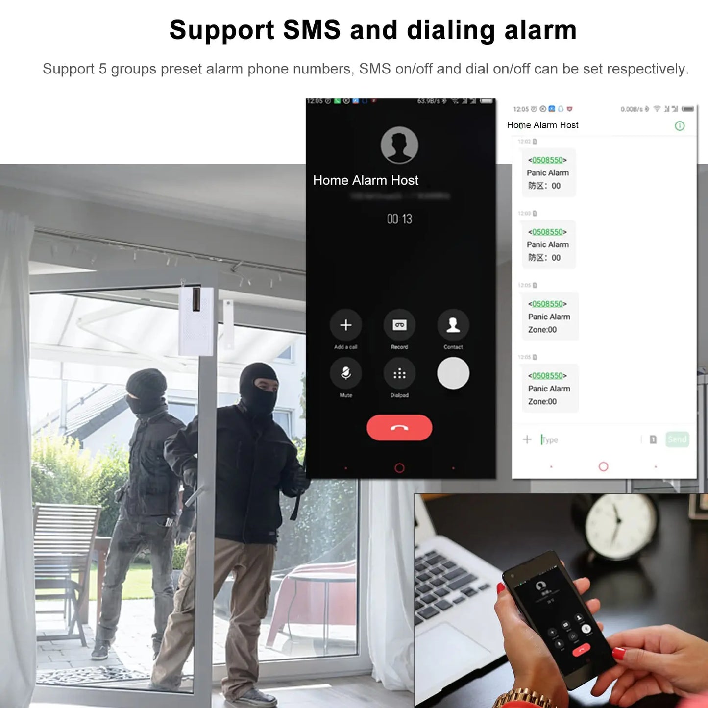 PG103 Alarm System for Home Burglar Security 433Mhz 2G Wifi GSM Alarm Wireless Tuya Smart House App Control