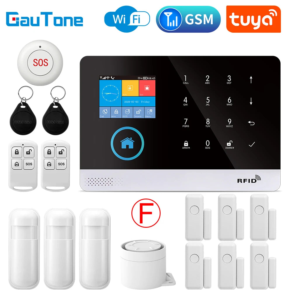 PG103 Alarm System for Home Burglar Security 433Mhz 2G Wifi GSM Alarm Wireless Tuya Smart House App Control