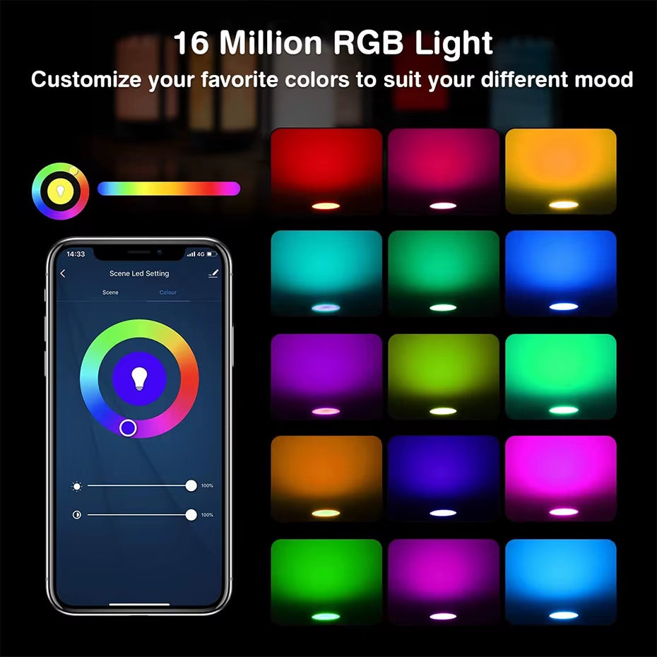 LED Bulb GU10 Spotlight 8W RGB Dimmable Lamp RGBW RGBWW Lights IR Remote / Tuya Smart Wifi Control Work with Alexa for Home