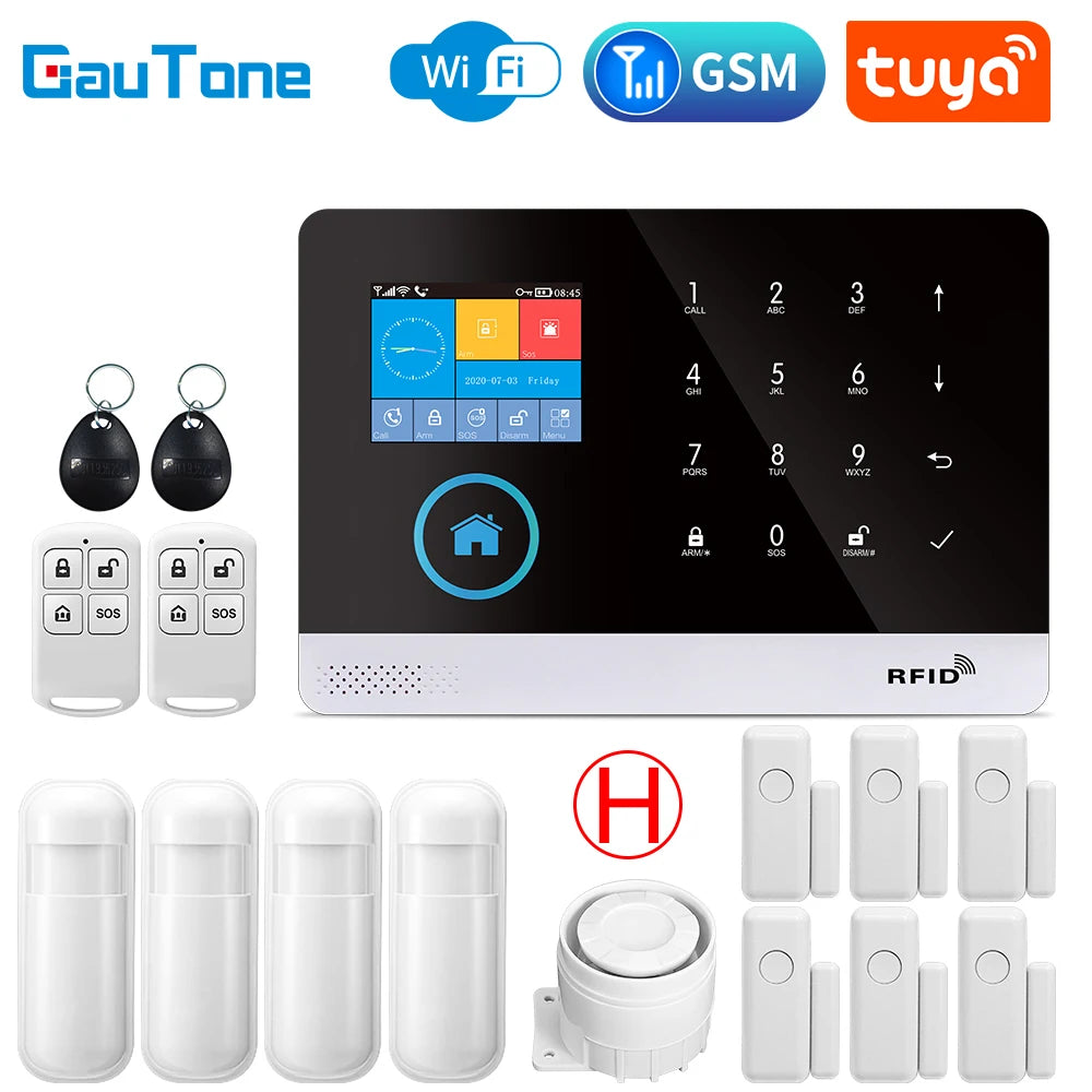 PG103 Alarm System for Home Burglar Security 433Mhz 2G Wifi GSM Alarm Wireless Tuya Smart House App Control