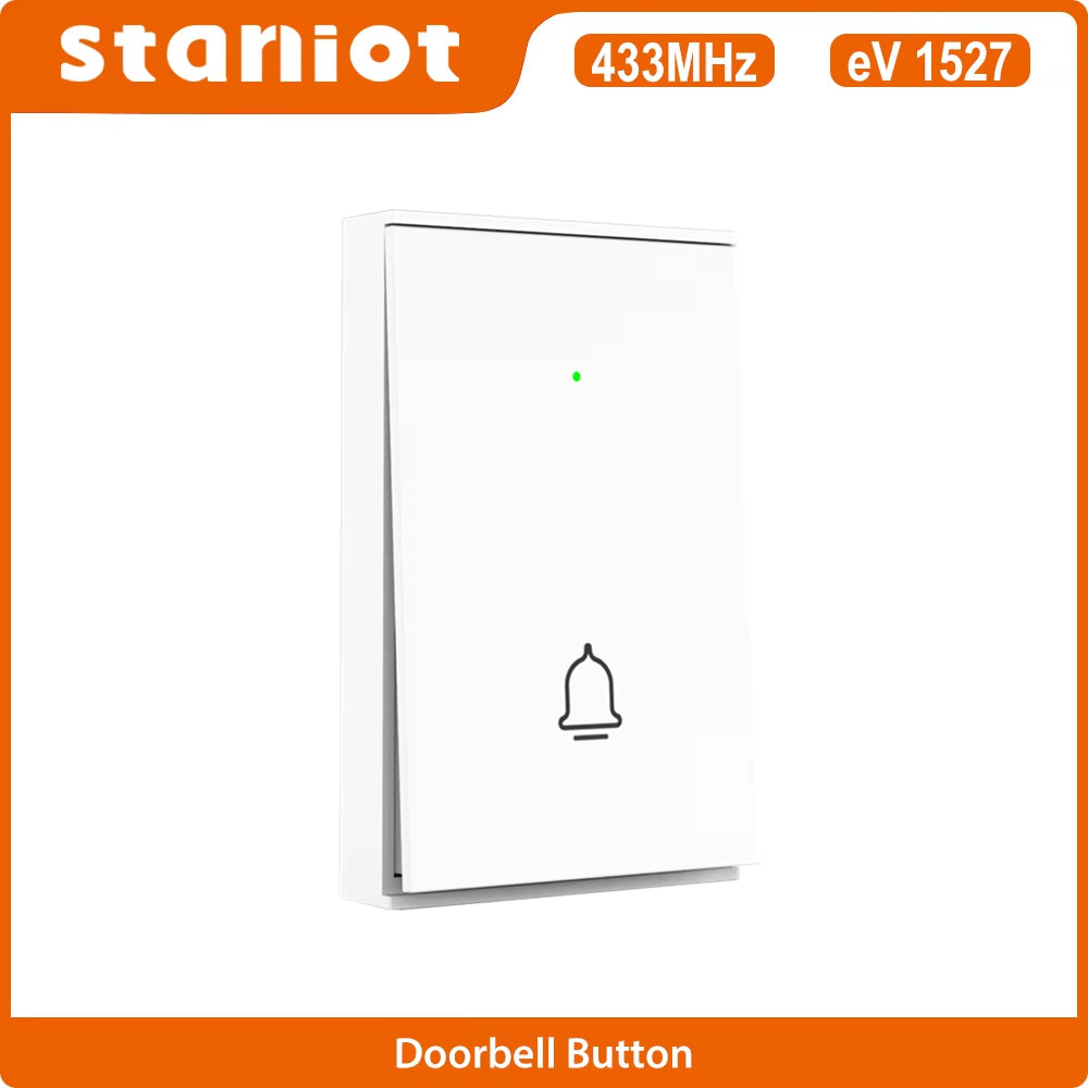 Staniot 433Mhz Welcome Intelligent Wireless Doorbell Smart Door Bell Button with Battery for Home Burglar Security Alarm System
