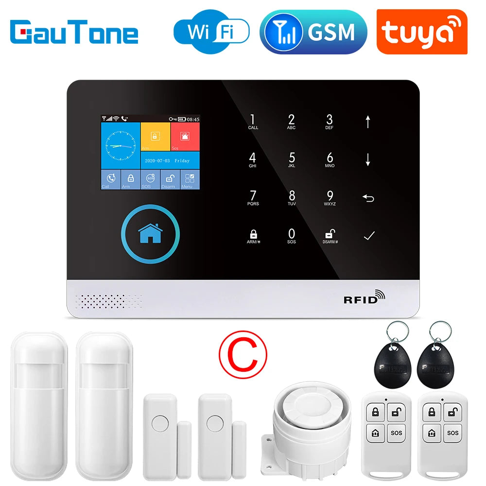 PG103 Alarm System for Home Burglar Security 433Mhz 2G Wifi GSM Alarm Wireless Tuya Smart House App Control