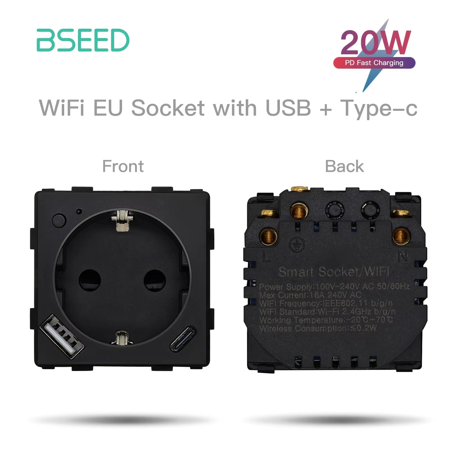 EU Standard Wifi Socket Smart Plug Function Part Only Power Monitor Timing Smart Home Alexa Voice Control Bule Backlight