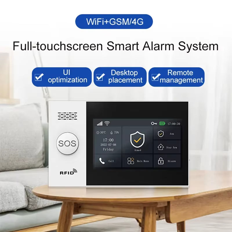 PGST 4G Wifi Security Protection Alexa Tuya Smart Life Home Automation Motion Door Magnetic Sensor Alarm Security System Kit