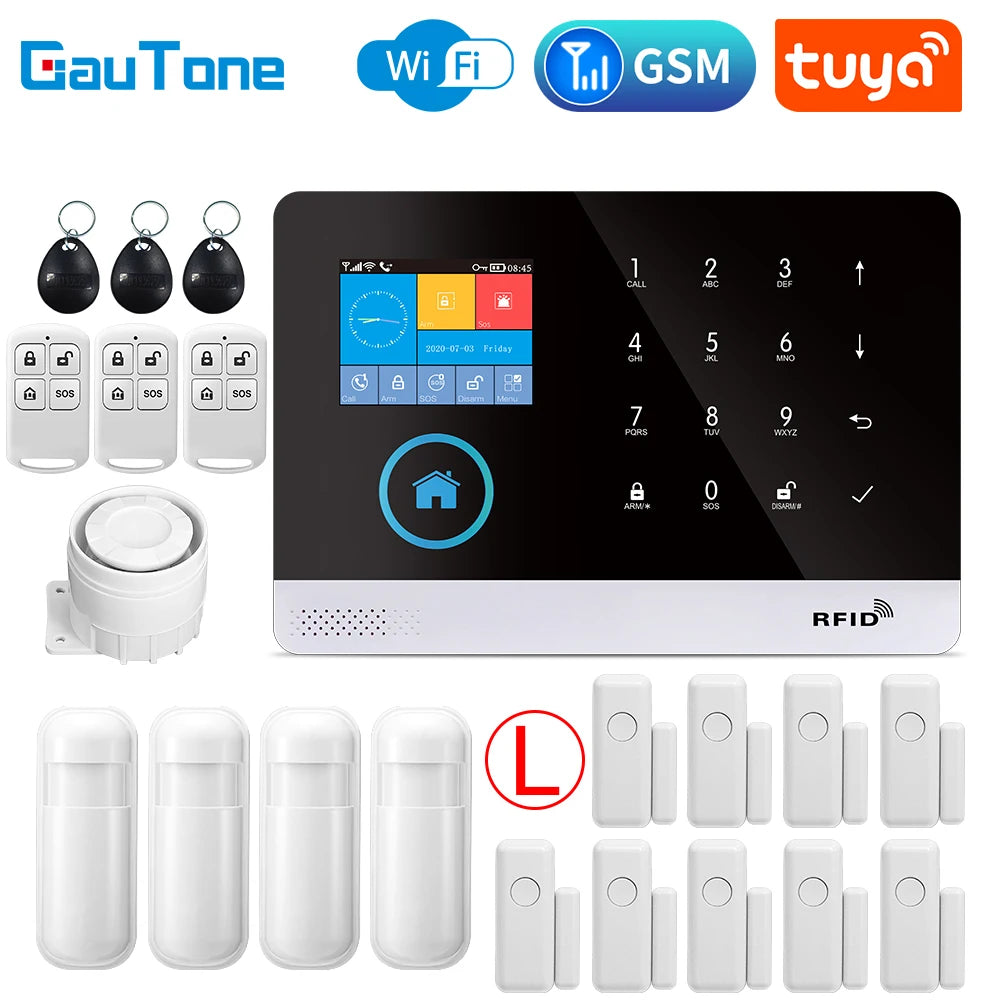 PG103 Alarm System for Home Burglar Security 433Mhz 2G Wifi GSM Alarm Wireless Tuya Smart House App Control