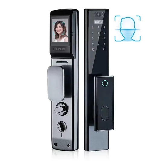 TUYA Wifi APP Passcode Push Pull Main Door Smart Door Lock with Video Camera Sliding Door Locks