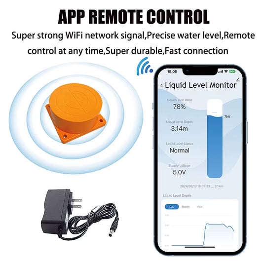 ME201W Intelligent Remote Detection Smartphone Full Water Alarm System Controller Water Tank Level Sensor