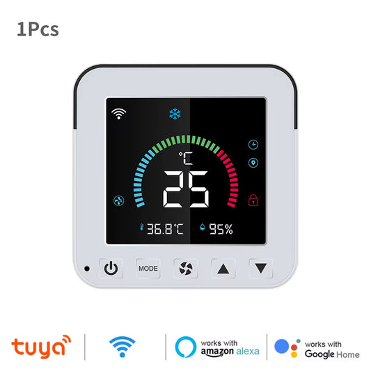 Smart Tuya Wifi Thermostat Air Conditioner IR Temperature Humidity Infrared LCD Control Touch Screen USB Power Google Home Alex